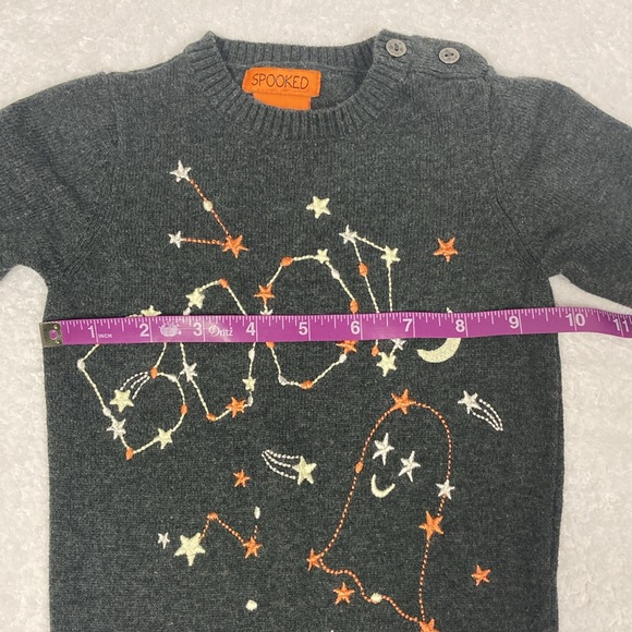 Spooked Knit Embroidered Ghost Halloween Romper 3/6m - Picture 3 of 7